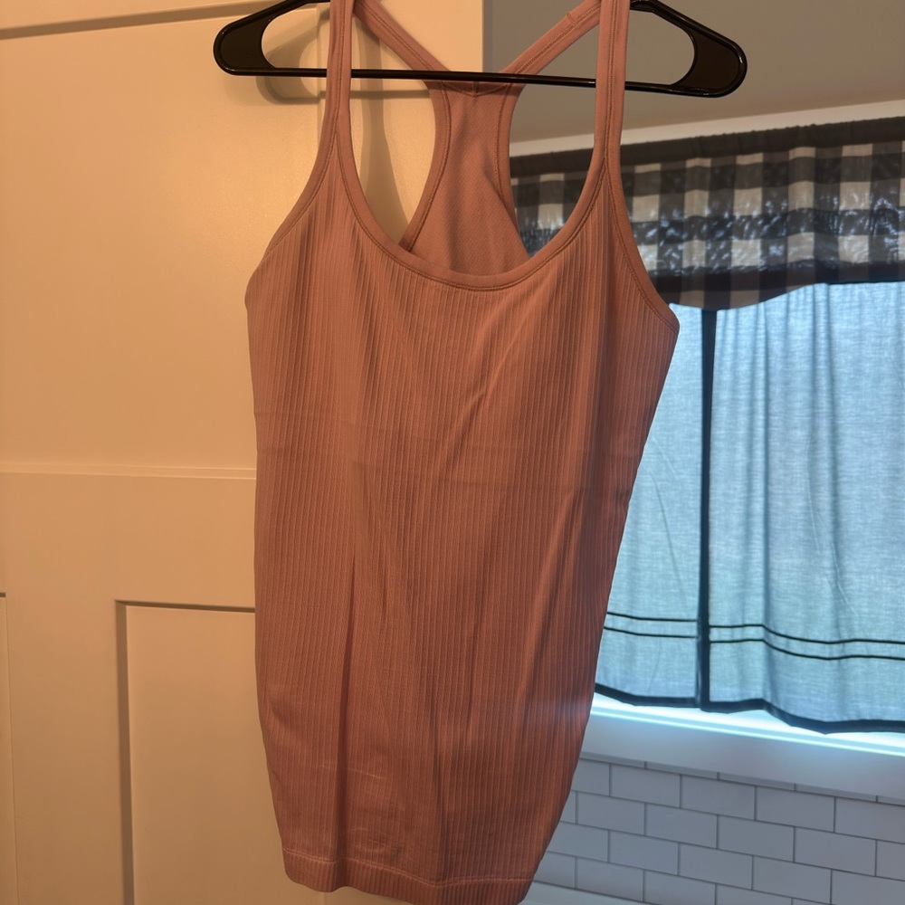 Lululemon Athletica Pink Ribbed Fitted Tank Top